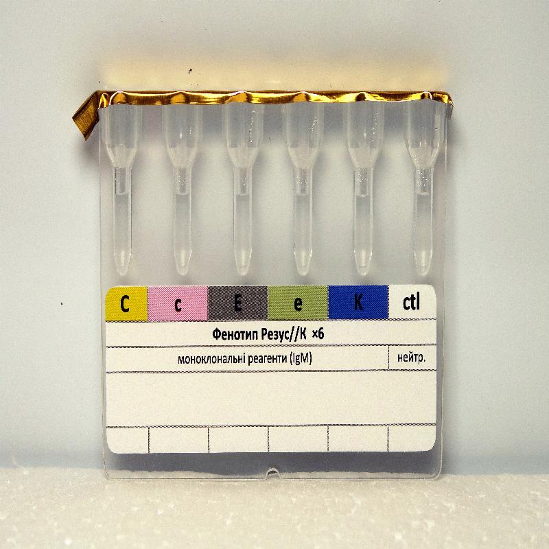 Карта Групотест Фенотип Резус//К ×6